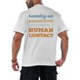 Running On Barbecuing Social Introvert Humor Vintage Men's Back Print T-Shirt Running On Barbecuing Social Introvert Humor Vintage Men's Back Print T-Shirt