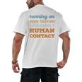 Running On Beer Tasting Social Introvert Humor Vintage Men's Back Print T-Shirt Running On Beer Tasting Social Introvert Humor Vintage Men's Back Print T-Shirt