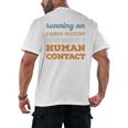 Running On Cards Making Social Introvert Humor Vintage Men's Back Print T-Shirt Running On Cards Making Social Introvert Humor Vintage Men's Back Print T-Shirt