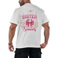 Senior 2026 Class Of 26 Coquette Pink Bow Graduation Sister Men's Back Print T-Shirt