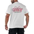 Senior 2026 Coquette Pink Bow Graduation 2026 Class Of 2026 Men's Back Print T-Shirt