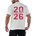 Senior 2026 Graduation Varsity Red Letters On The Back Men's Back Print T-Shirt