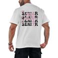 Senior 2027 Class Of 2027 Coquette Pink Bow Graduation 2027 Men's Back Print T-Shirt