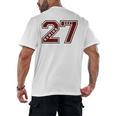 Senior 2027 Maroon Senior Class Of 27 Jersey Graduation Men's Back Print T-Shirt