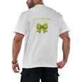 Senior Class Of 2026 Tennis Coquette Bow Graduation Premium Men's Back Print T-Shirt