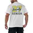 Senior Class Of 2027 Graduation Yellow And Blue On The Back Premium Tri-Blend Men's Back Print T-Shirt