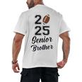 Senior Football Brother Class Of 2025 Graduation Graduate Men's Back Print T-Shirt