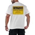 A Simple Yellow Warning Sign For Introvert Men's Back Print T-Shirt