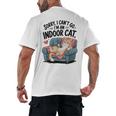 Sorry I Can’t Go I’m An Indoor Cat Couch Introvert Cat Men's Back Print T-Shirt