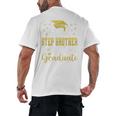 Super Proud Step Brother Of 2025 Graduate Graduation Family Premium Men's Back Print T-Shirt