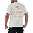 Super Proud Step Grandpa Of 2025 Graduate Graduation Family Premium Men's Back Print T-Shirt