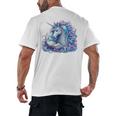 Unicorn Reading For Book Lovers Readers Men's Back Print T-Shirt Unicorn Reading For Book Lovers Readers Men's Back Print T-Shirt