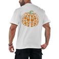 Vintage Book Pumpkin Autumn Fall Librarians Bookworm Teacher Men's Back Print T-Shirt