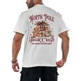 Vintage Retro North Pole Book Club Hot Cocoa Men's Back Print T-Shirt