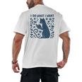 I Do What I Want Cat Reading Book Boho Flowers Vintage Men's Back Print T-Shirt