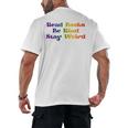 Women's Read Books Be Kind Stay Weird Book Lover Rainbow Men's Back Print T-Shirt Women's Read Books Be Kind Stay Weird Book Lover Rainbow Men's Back Print T-Shirt