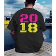 2018 Big Neon Numbers For The New Year Or Graduation Men's Back Print T-Shirt