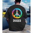 2033 Graduation Class Year Tie Dye Peace Sign Men's Back Print T-Shirt