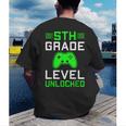 5th Grade Level Unlocked Back To School Gamer Graduation Men's Back Print T-Shirt