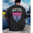 Bi Shy And Ready To Cry Bisexual Introvert Bi Pride Men's Back Print T-Shirt Bi Shy And Ready To Cry Bisexual Introvert Bi Pride Men's Back Print T-Shirt