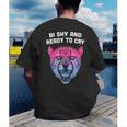 Bi Shy And Ready To Cry Bisexual Introvert Bi Pride Men's Back Print T-Shirt