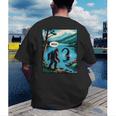 Bigfoot Sasquatch Loch Ness Monster Introvert Bruh Men's Back Print T-Shirt
