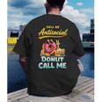 Call Me Antisocial Donut Pun Introvert Quote Men's Back Print T-Shirt