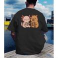 Capybara Axolotl Kawaii Kids Anime Book Lover Reading Men's Back Print T-Shirt