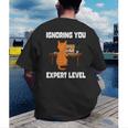 Cat Ignoring You Expert Level Orange Tabby Introvert Men's Back Print T-Shirt Cat Ignoring You Expert Level Orange Tabby Introvert Men's Back Print T-Shirt