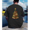 Christmas Book Tree Bookshelf Holiday For Readers Librarians Men's Back Print T-Shirt