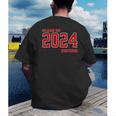 Class Of 2024 Senior Back To School Vintage Graduation Tee Men's Back Print T-Shirt