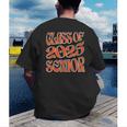 Class Of 2025 Senior Orange And Student Graduation Men's Back Print T-Shirt