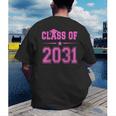 Class Of 2031 Pink Girls Shirt Graduation Men's Back Print T-Shirt