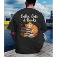 Coffee Cats & Books Lover For Women & Girls Coffee Men's Back Print T-Shirt