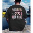 Colorful Proud Grandma 2024 NICU Graduate Baby Graduation Men's Back Print T-Shirt