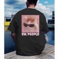 Cool Cat Meme Ew People Anti Social Introvert Cute Cat Men's Back Print T-Shirt