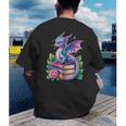 Dragon Book Fantasy Reading Men's Back Print T-Shirt Dragon Book Fantasy Reading Men's Back Print T-Shirt