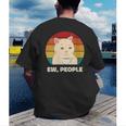 Ew People Introvert Cat Lover Crazy Colorful Cat Lady Men's Back Print T-Shirt