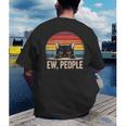 Ew People Retro Vintage Anti Social Cat Introvert Men's Back Print T-Shirt
