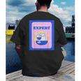 Fun Cute Introvert Cat Character With Wine Men's Back Print T-Shirt