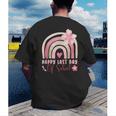 Fun Happy Last Day Of School Girl Student Graduation Rainbow Men's Back Print T-Shirt