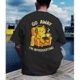 Go Away I'm Introverting Cat Coffee Headphones Men's Back Print T-Shirt Go Away I'm Introverting Cat Coffee Headphones Men's Back Print T-Shirt
