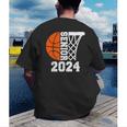 Graduate Senior Class Of 2024 Basketball Player Graduation Men's Back Print T-Shirt