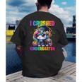 Graduation I Crushed Kindergarten Unicorn Girls Grad Magical Men's Back Print T-Shirt