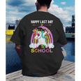 Happy Last Days Of School Graduation Class 2022 Unicorn Girl Men's Back Print T-Shirt