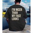 I'm Nicer Than My Face Looks Introverted Introverts Men's Back Print T-Shirt I'm Nicer Than My Face Looks Introverted Introverts Men's Back Print T-Shirt