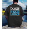 I'm Nicer Than My Face Looks Shy People Introverts Men's Back Print T-Shirt