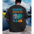 Introvert Book Lover Introvert Survival Kit Men's Back Print T-Shirt Introvert Book Lover Introvert Survival Kit Men's Back Print T-Shirt