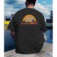 Introvert Me Happy Retro Sunset Capybara Tee Men's Back Print T-Shirt
