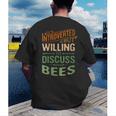 Introverted But Willing To Discuss Bees Animal Meme Men's Back Print T-Shirt Introverted But Willing To Discuss Bees Animal Meme Men's Back Print T-Shirt